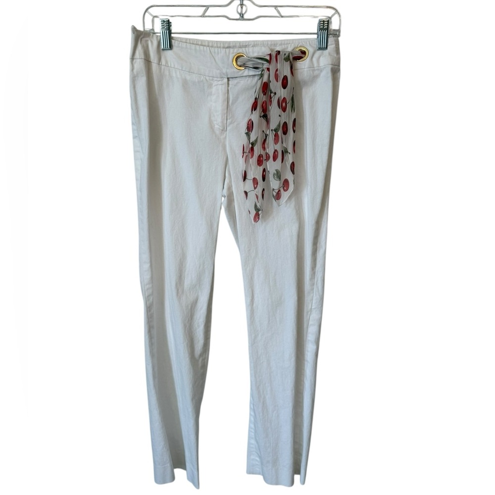 Luisa Spagnoli White Crop Tie Pants Size 42 - Picture 2 of 7